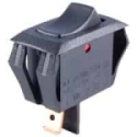 54-062 SPST 16A 3/4HP Off-On Miniature Snap-in Nylon Rocker Switch