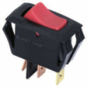 54-083 SPST 10A Off-On Miniature Snap-in Illuminated Red Rocker Switch