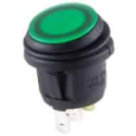 54-529W SPST 16A On-Off Waterproof Round Hole Green Rocker Switch