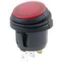 54-531W SPST 16A On-Off Waterproof Round Hole Red Rocker Switch