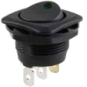54-645-G SPST 20A On-Off Green Square Bezel Round Hole Rocker