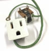 1374-500W Leviton 3 wire Snap-in Convenience Outlet with 6 inch Ground Wire