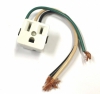 1280-101 3-Wire White Snap-in Convenience Outlet with 6 inch Leads