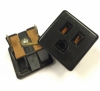3011 Waber Replacement Black Convenience Outlet for 1-1/8 inch Square Hole